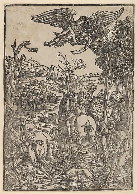 Zeus as an eagle, abducting Ganymede, by Giovanni Battista Palumba