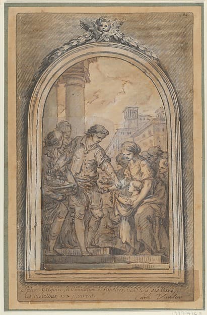 St. Gregory Distributing His Worldly Goods to the Poor, by Carle (Charles André) Vanloo