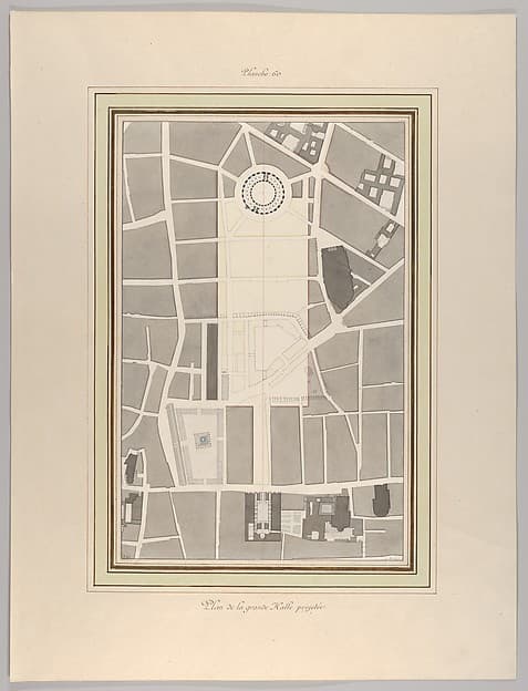 La Halle aux Blés, Street Plan, by Pierre François Léonard Fontaine