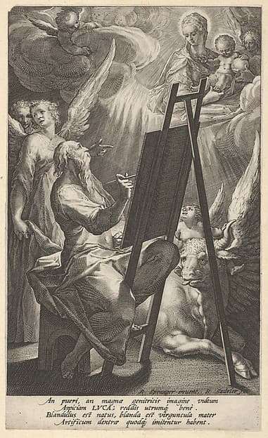 Saint Luke Painting the Virgin, by Raphael Sadeler I