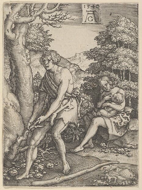 Adam and Eve at Work, from The Story of Adam and Eve, by Heinrich Aldegrever