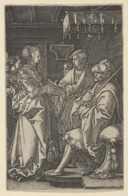 Potiphar's Wife Accusing Joseph, from The Story of Joseph, by Heinrich Aldegrever