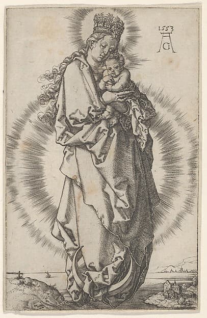 The Virgin and Child on a Crescent Moon, by Heinrich Aldegrever