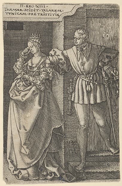 Tamar Turned Out of Amnon's House, by Heinrich Aldegrever