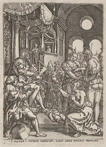 Reverse Copy of The Judgment of Solomon, by Heinrich Aldegrever
