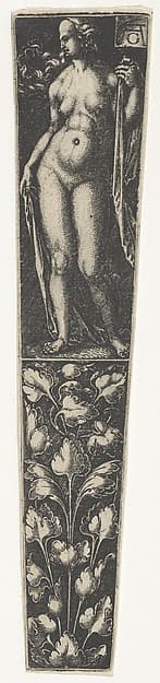 Dagger Sheath with a Nude Woman Above, by Heinrich Aldegrever
