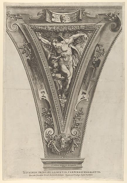 Torture of Prometheus set within a cornice, by Cherubino Alberti (Zaccaria Mattia)