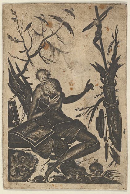 Blackwork Design with Saint Jerome, by Mathais Beitler