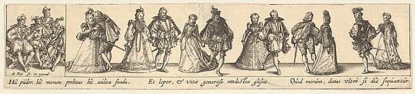 Society Couples Dancing, by Johann Theodor de Bry
