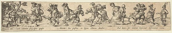 Peasant Couples Dancing, by Johann Theodor de Bry