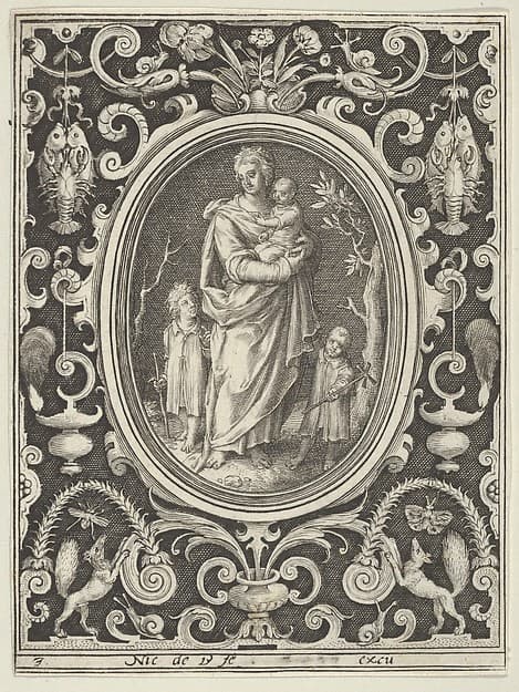 Charity, from the Cardinal Virtues, by Nicolaes de Bruyn