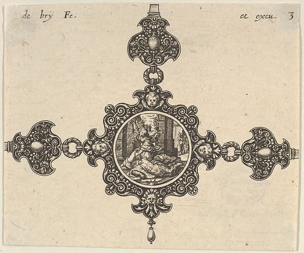 Design for a Brooch with Jael Killing Sisera, by Johann Theodor de Bry