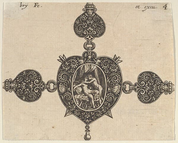 Design for a Heart-Shaped Brooch, by Johann Theodor de Bry