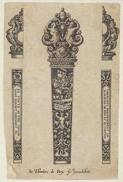 Design for a Knife Handle with the Marriage at Cana, by Johann Theodor de Bry