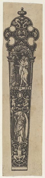 Design for a Knife Handle with the Temptation of Adam and Eve, by Johann Theodor de Bry