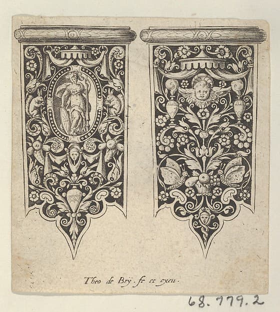Design for Knife Handles, from Mansches de Coutiaus, by Johann Theodor de Bry
