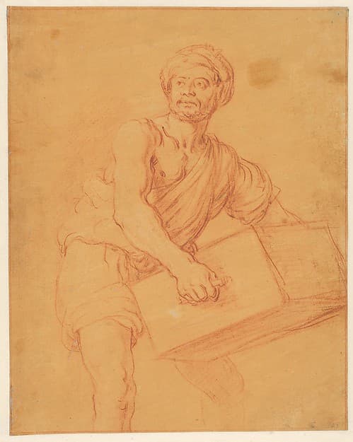 Study of a Bearded and Turbaned Man Carrying a Chest, by Pieter Lastman