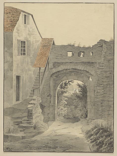 Entryway to Schloss Epstein, by W. Becker