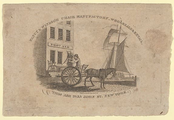 Fancy & Windsor Chair Manufactory, Wholesale & Retail, Thomas Ash, No. 33 John Street, New York, by Asher Brown Durand