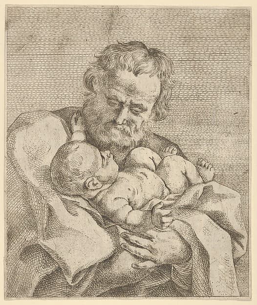 Saint Joseph holding the infant Christ, by Anonymous