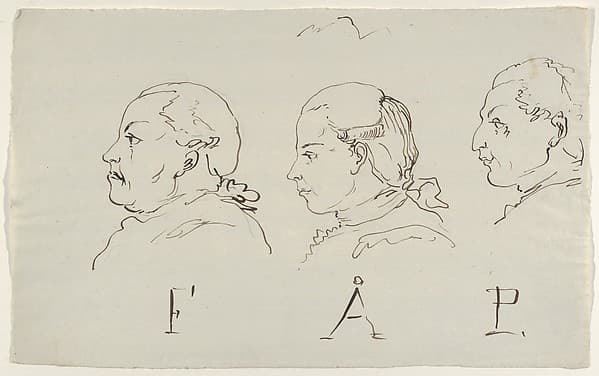 Three Portraits in Profile, by Carl August Ehrensvärd