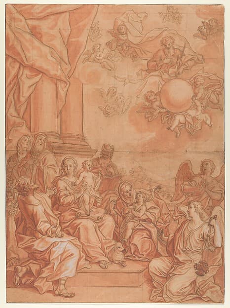 The Virgin and Child with Saints and Angels, and God the Father in the Sky, by Johann Lorenz Haid