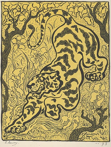 Tiger in the Jungle, from "L'Estampe Originale", by Paul Ranson