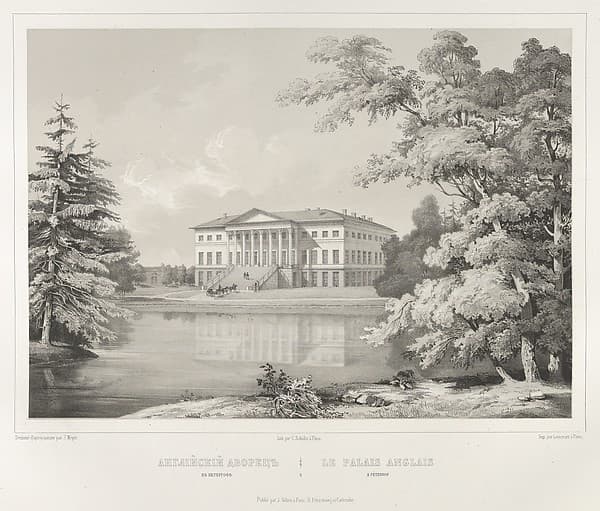 Le Palais Anglais à Peterhof, from "Vues pittoresques des palais & jardins impériaux aux environs de St. Petersbourg", by J. Meyer
