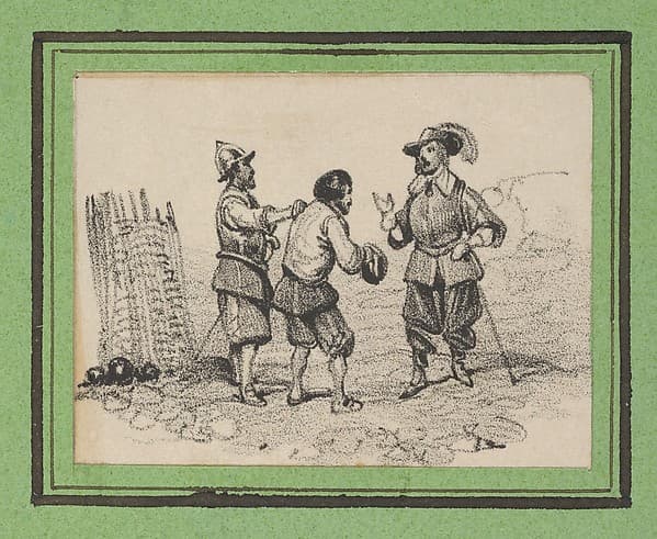 Three men arguing, by Victor Adam