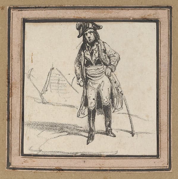Soldier leaning on his sword, by Victor Adam