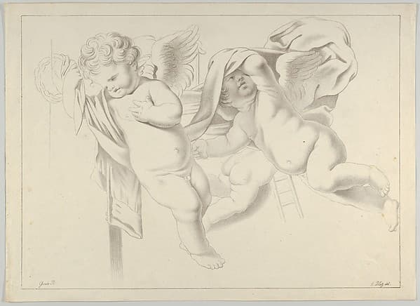 Study of three putti, by Ferdinand Piloty