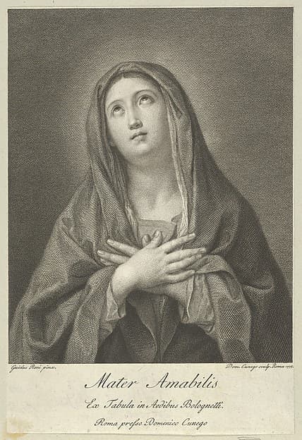 The Virgin looking upwards with hands crossed over her chest, after Reni, by Domenico Cunego