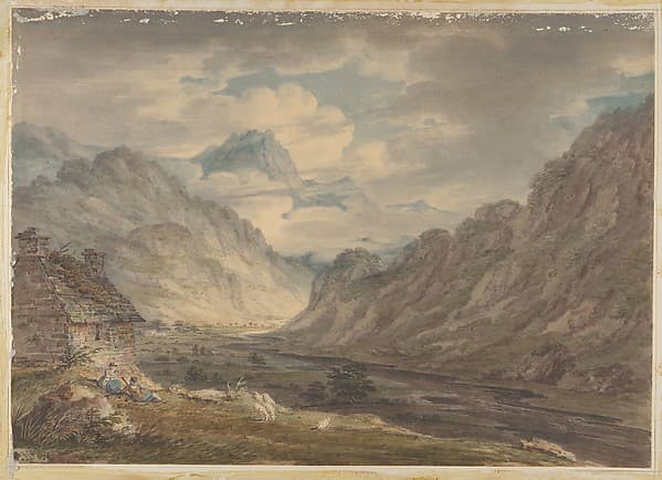 The Honister Pass from Gatesgarth Farm, Gatesgarthdale, Lake District, by Edward Dayes