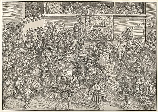 The Tournament with Samson and the Lion, by Lucas Cranach the Elder