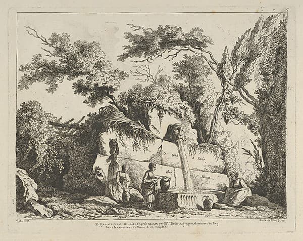 Titlepage from Differentes vues dessiné d'après nature... dans les environs de Rome et de Naples, by Adélaide Allou