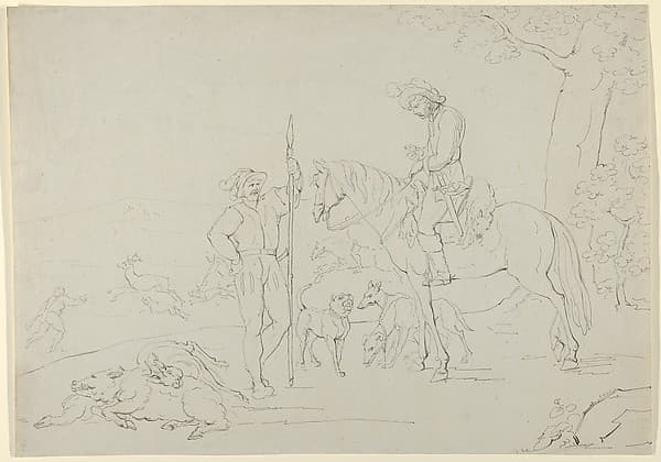 Medieval Hunting Scene, by Franz Pforr