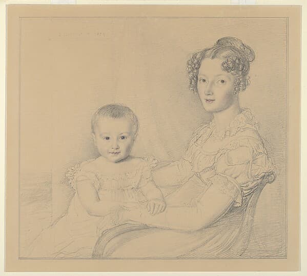 Portrait of a mother and child, by John Linnell