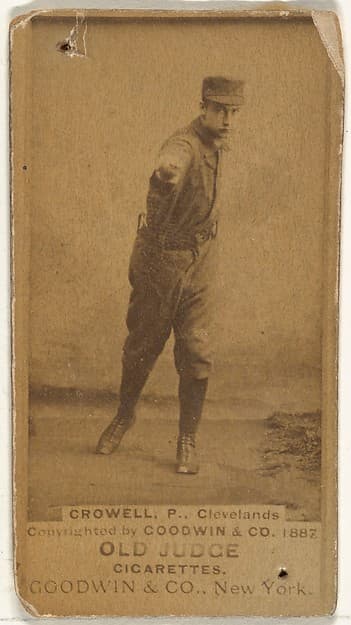 William Theodore "Billy" Crowell, Pitcher, Cleveland, from the Old Judge series (N172) for Old Judge Cigarettes, by Goodwin & Company