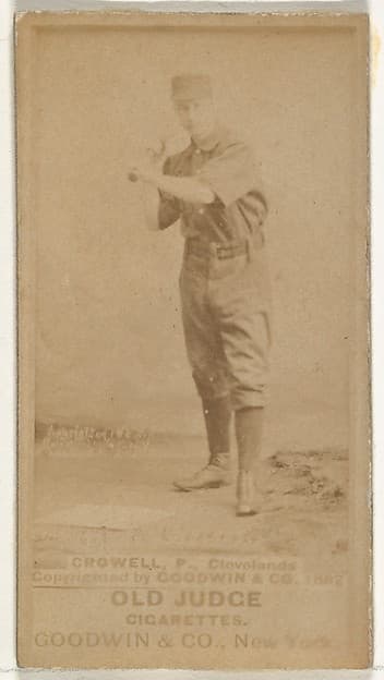 William Theodore "Billy" Crowell, Pitcher, Cleveland, from the Old Judge series (N172) for Old Judge Cigarettes, by Goodwin & Company