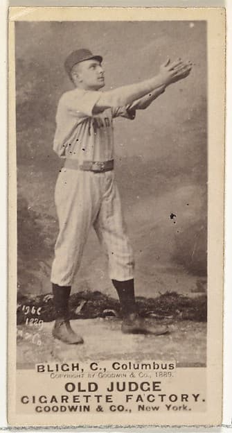 Edwin Forrest "Ned" Bligh, Catcher, Cleveland, from the Old Judge series (N172) for Old Judge Cigarettes, by Goodwin & Company
