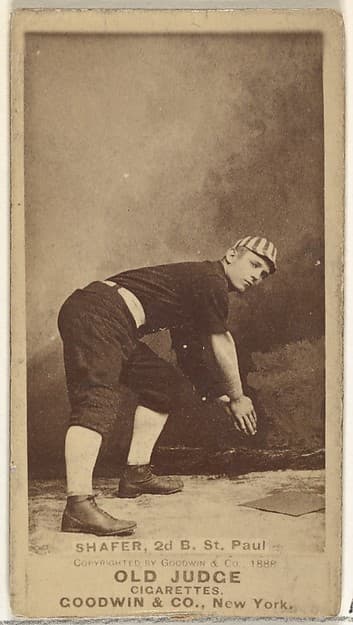 Zachary Taylor Shafer, 2nd Base, St. Paul Apostles, from the Old Judge series (N172) for Old Judge Cigarettes, by Goodwin & Company