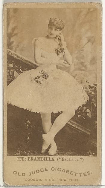 Mlle. Brambilla in "Excelsior", from the Actors and Actresses series (N171) for Old Judge Cigarettes, by Goodwin & Company