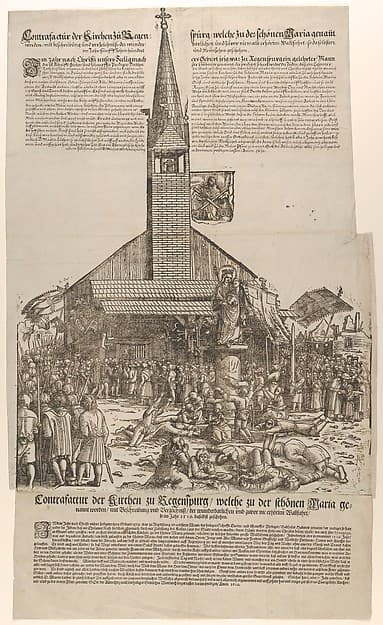 Pilgrims at the Church of the 'Beautiful Virgin' at Regensburg, by Michael Ostendorfer