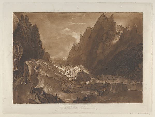 Mêr de Glace, Valley of Chamouni-Savoy (Liber Studiorum, part X, plate 50), by Joseph Mallord William Turner