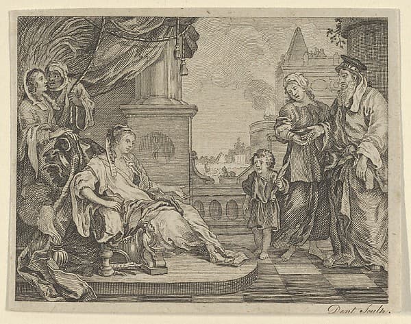 Moses Brought to Pharoah's Daughter, by Dent