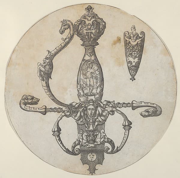 Design for a Sword Hilt, by Pierre Woeiriot de Bouzey II