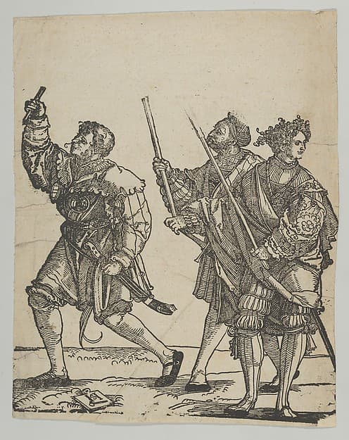 Master of Ceremonies and Torchbearer, from The Wedding Dancers, by Hans Schäufelein