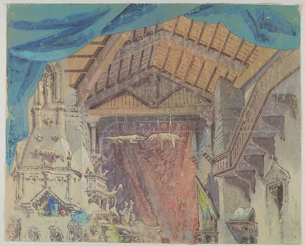 Theatre set with alchemist's workshop, by Anonymous, German, 19th century