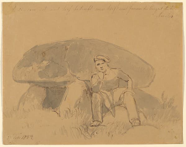 The Artist, Seated in Front of a Dolmen, by Johan Thomas Lundbye