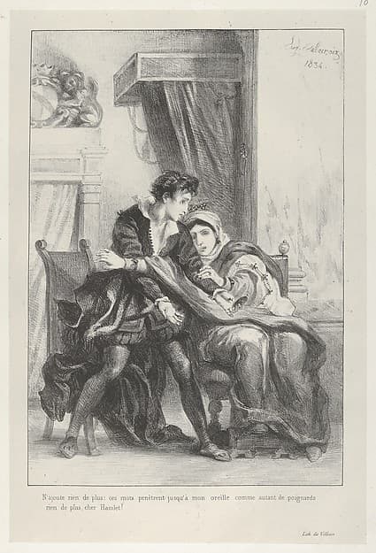 Hamlet and the Queen, by Eugène Delacroix